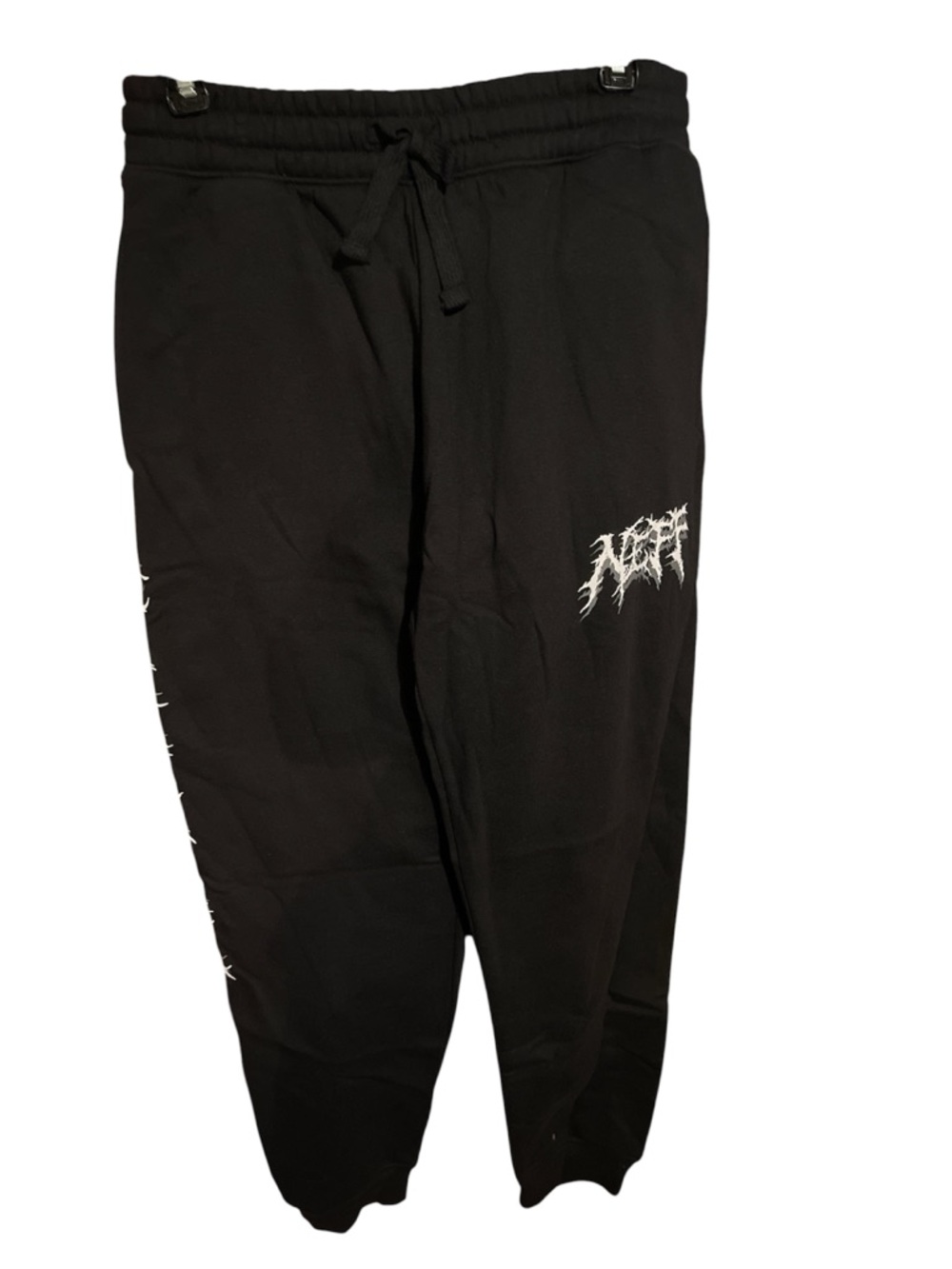 Neff Black Jogger Sweatpants with White Logo Accent